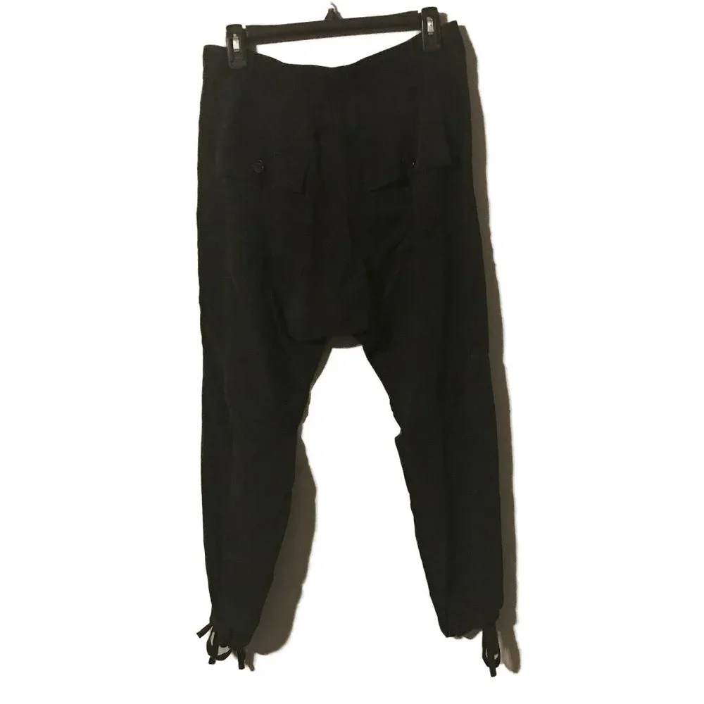 Calvin Rucker Black Joggers with Ankle Ties - Picture 3 of 4